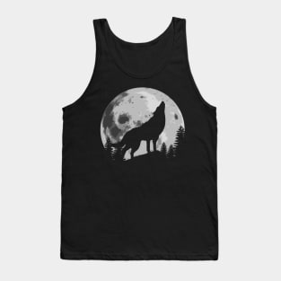 Wolf Howling At The Big Moon Tank Top